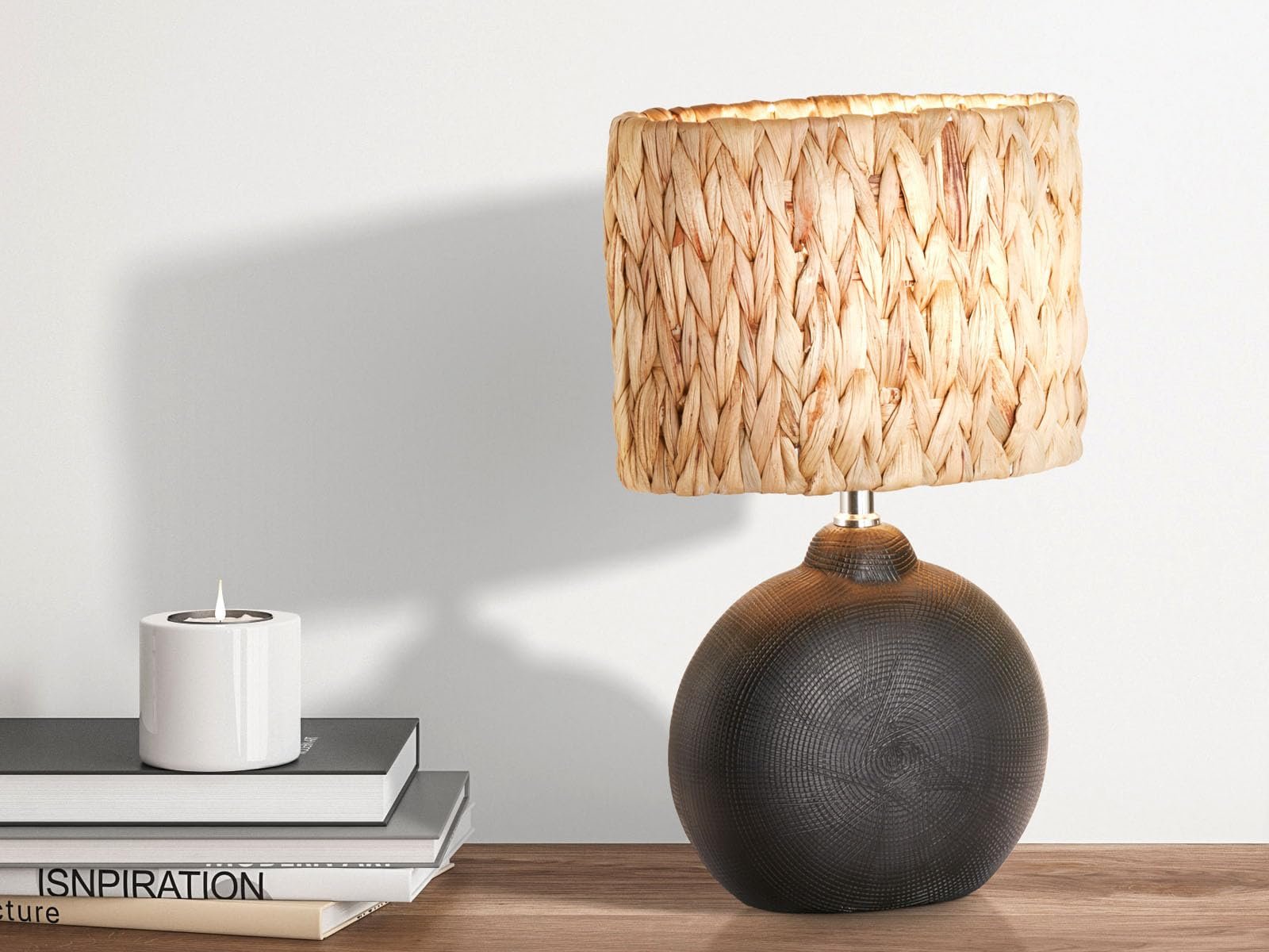 Настільна лампа meineWunschleuchte Керамічна основа Висота 38.5 см Чорний, фото №2