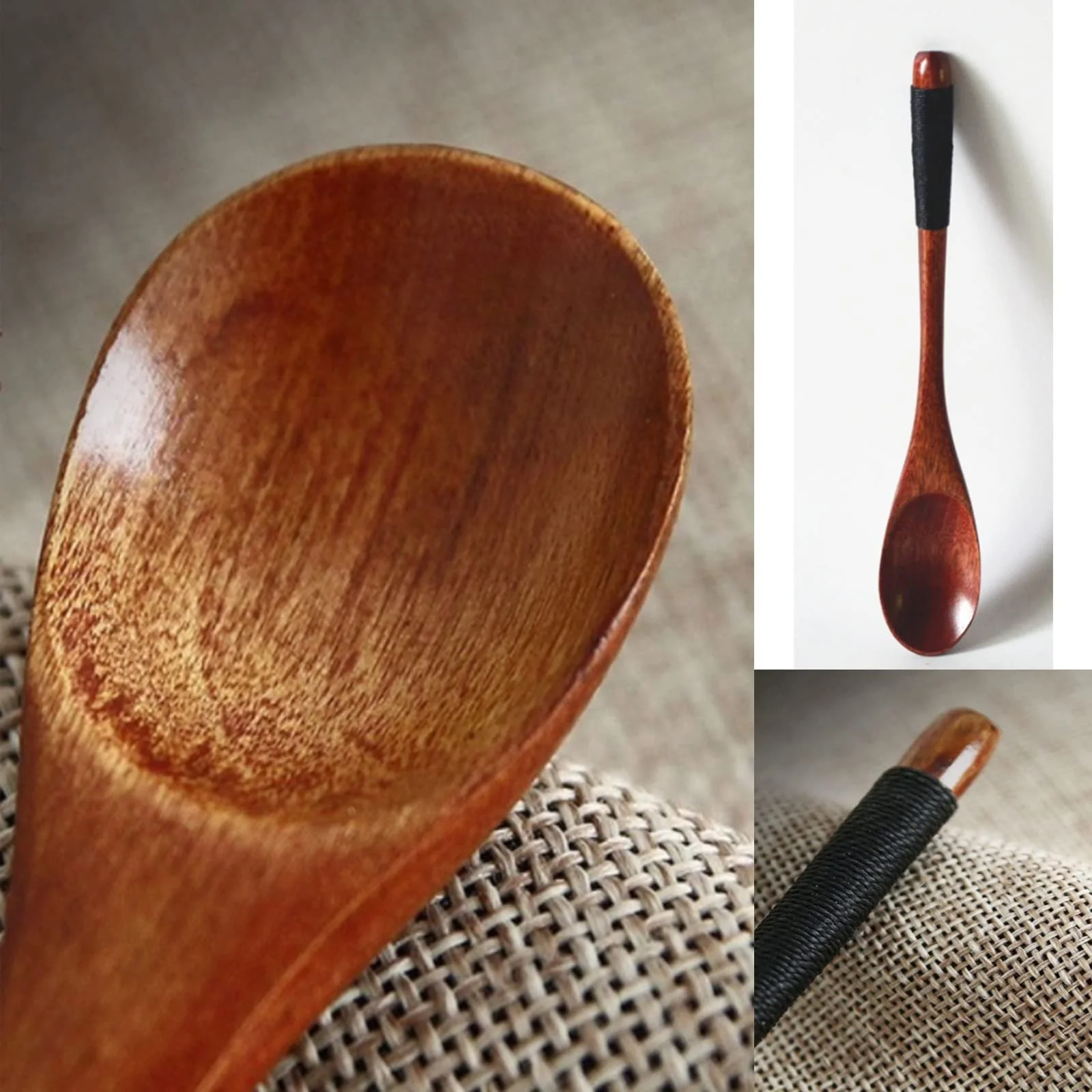 Набір з 6 дерев'яних кухонних ложок для варення в корейському стилі, фото №5