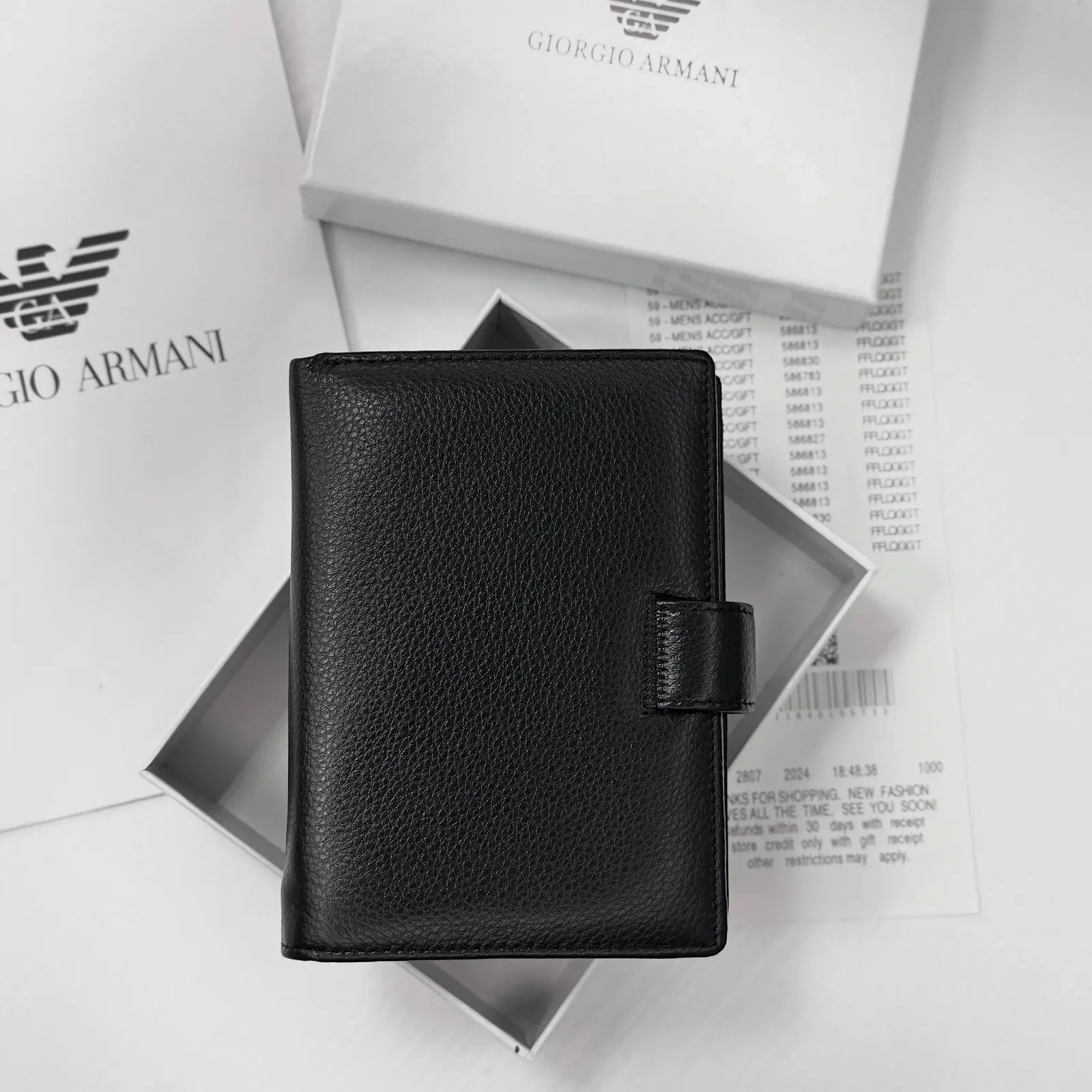 Мужское портмоне вертикальное кожаное Armani, фото №3