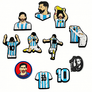 Джибитсы Месси Messi футбол football Jibbitz 11 шт аксессуары Крокс украшение Dz_150 - Фото 1