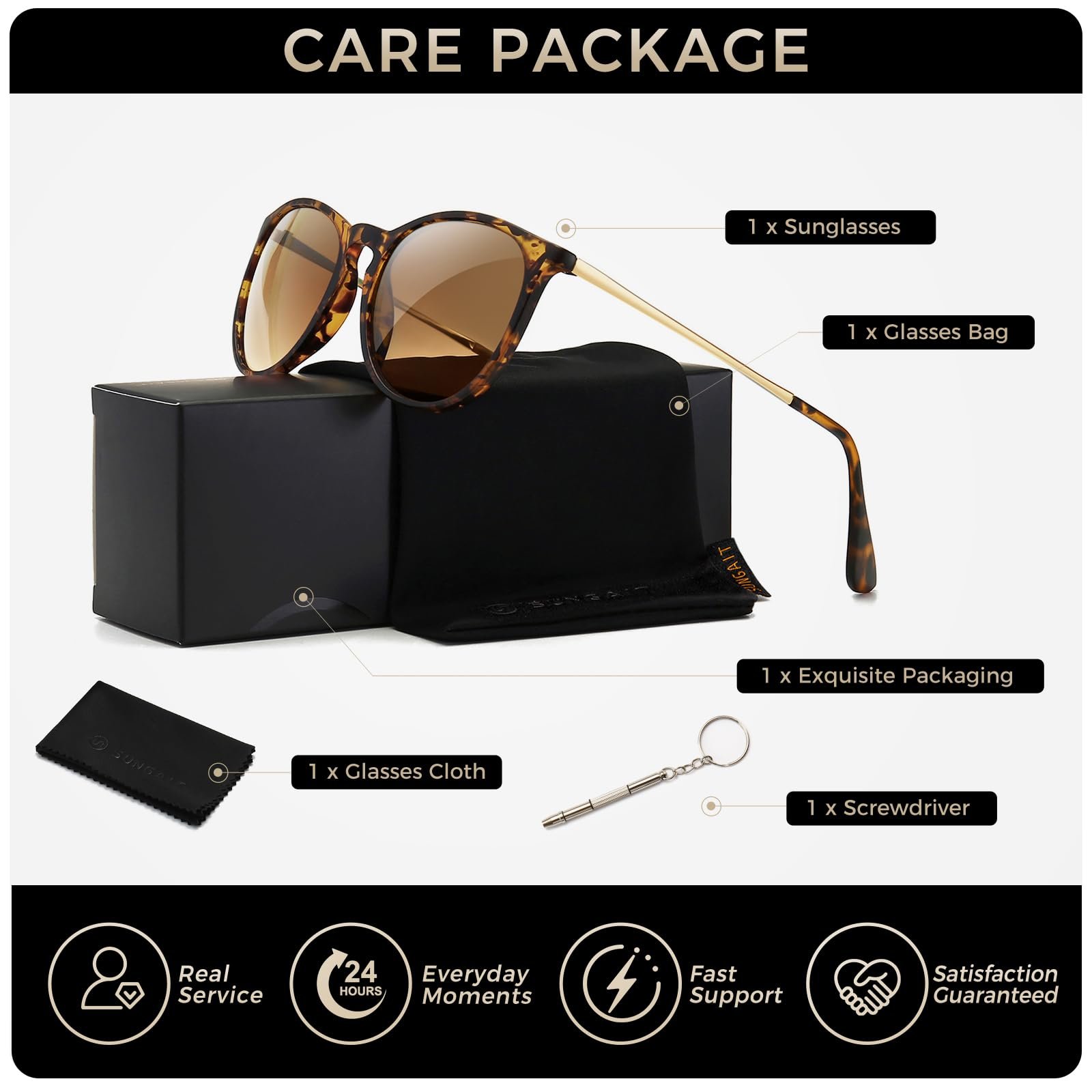 Вінтажні круглі сонцезахисні окуляри для жінок SUNGAIT, Класичний ретро стиль, фото №6