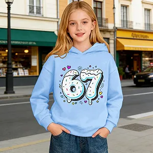 Дитячий пуловер-худі з принтом synthetic.ua - Фото 1