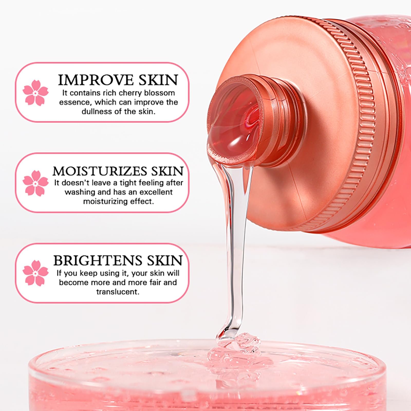 Гель для душу AILKE Sakura Moist Whitening зволожуючий відбілюючий 500 мл, фото №4 Гель для душу AILKE Sakura Moist Whitening зволожуючий відбілюючий 500 мл, фото №4