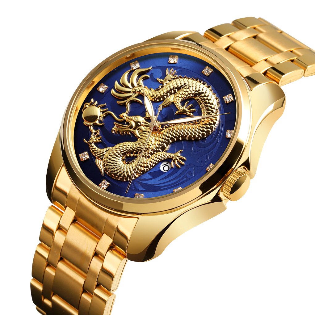 Годинник Skmei 9193 Gold-Blue, фото №2
