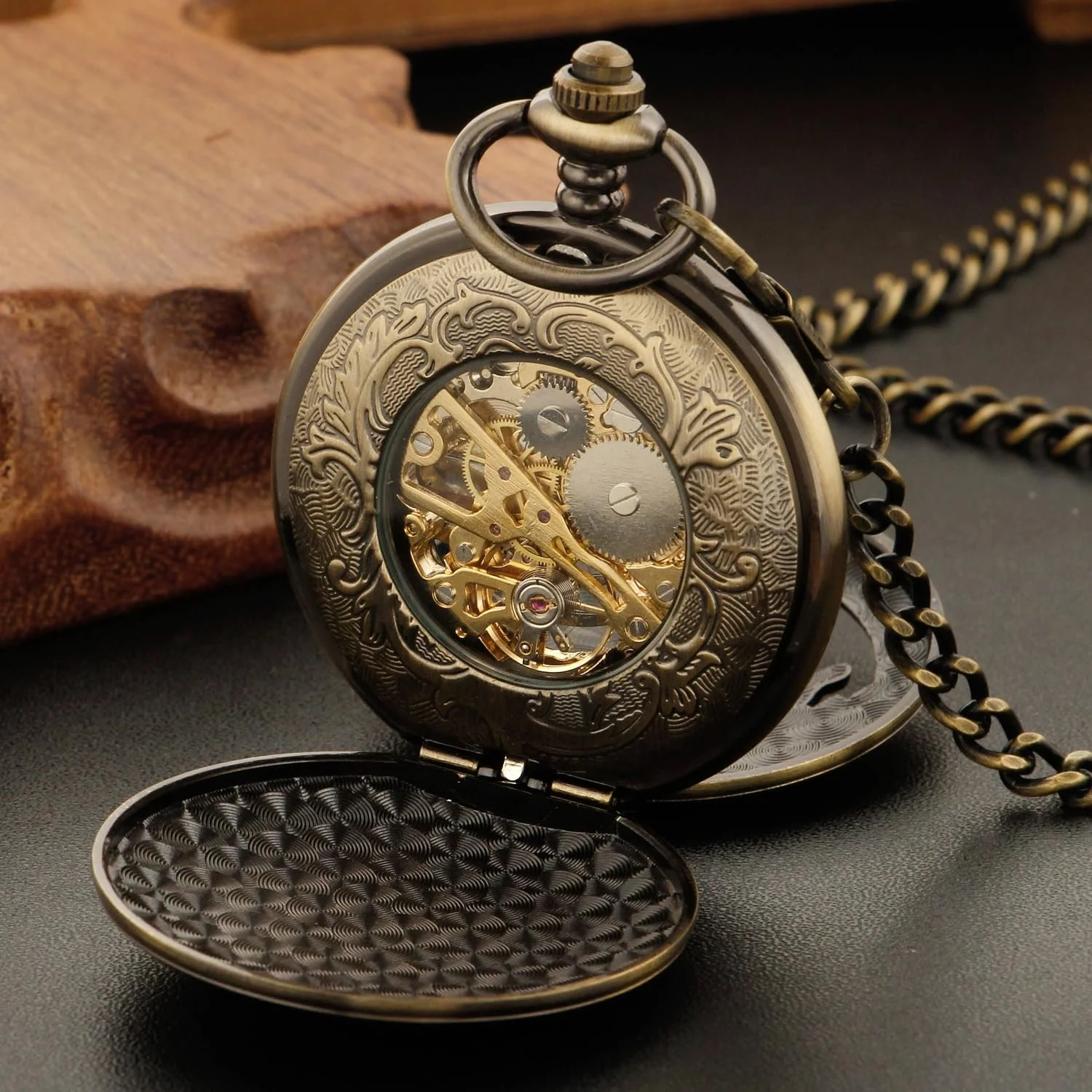 Классические мужские механические карманные часы, римские цифры, фото №5 Классические мужские механические карманные часы, римские цифры, фото №5