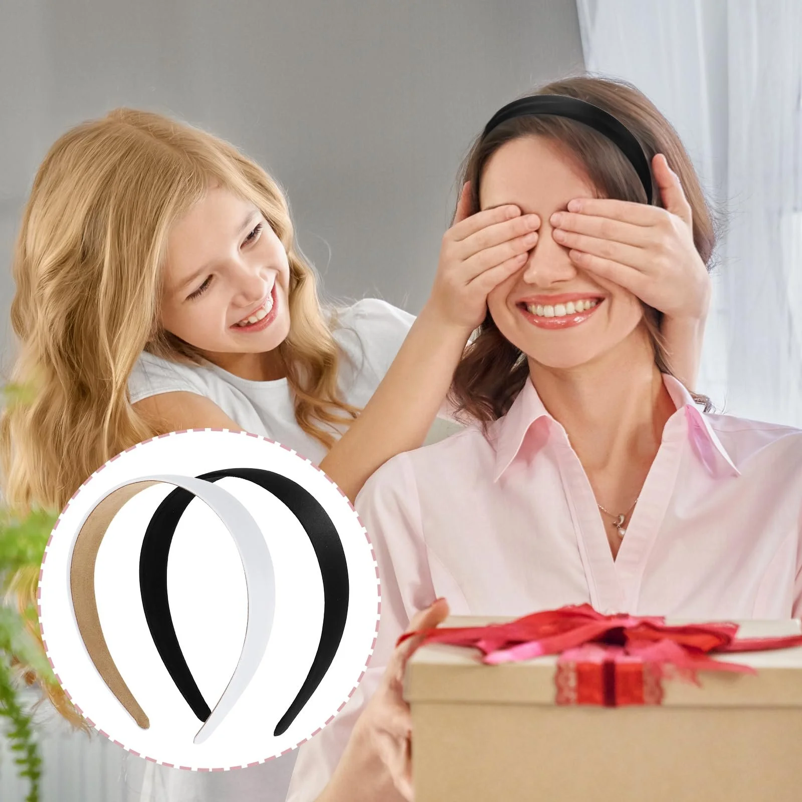 Набір обручів 2 шт. Однотонний атласний, фото №5