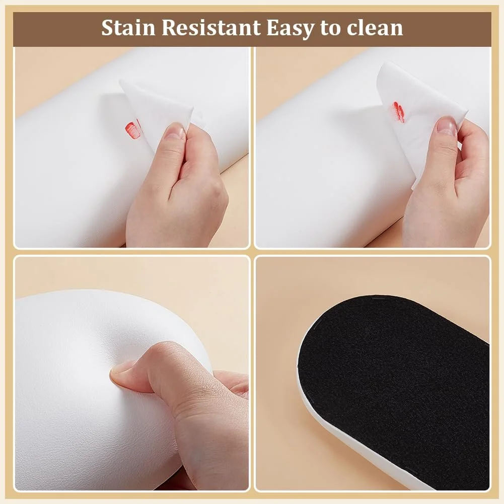 Підставка для рук для манікюру PH PandaHall Біла, подушка, тримач, шкіра + килимок, 1 шт, фото №3 Підставка для рук для манікюру PH PandaHall Біла, подушка, тримач, шкіра + килимок, 1 шт, фото №3