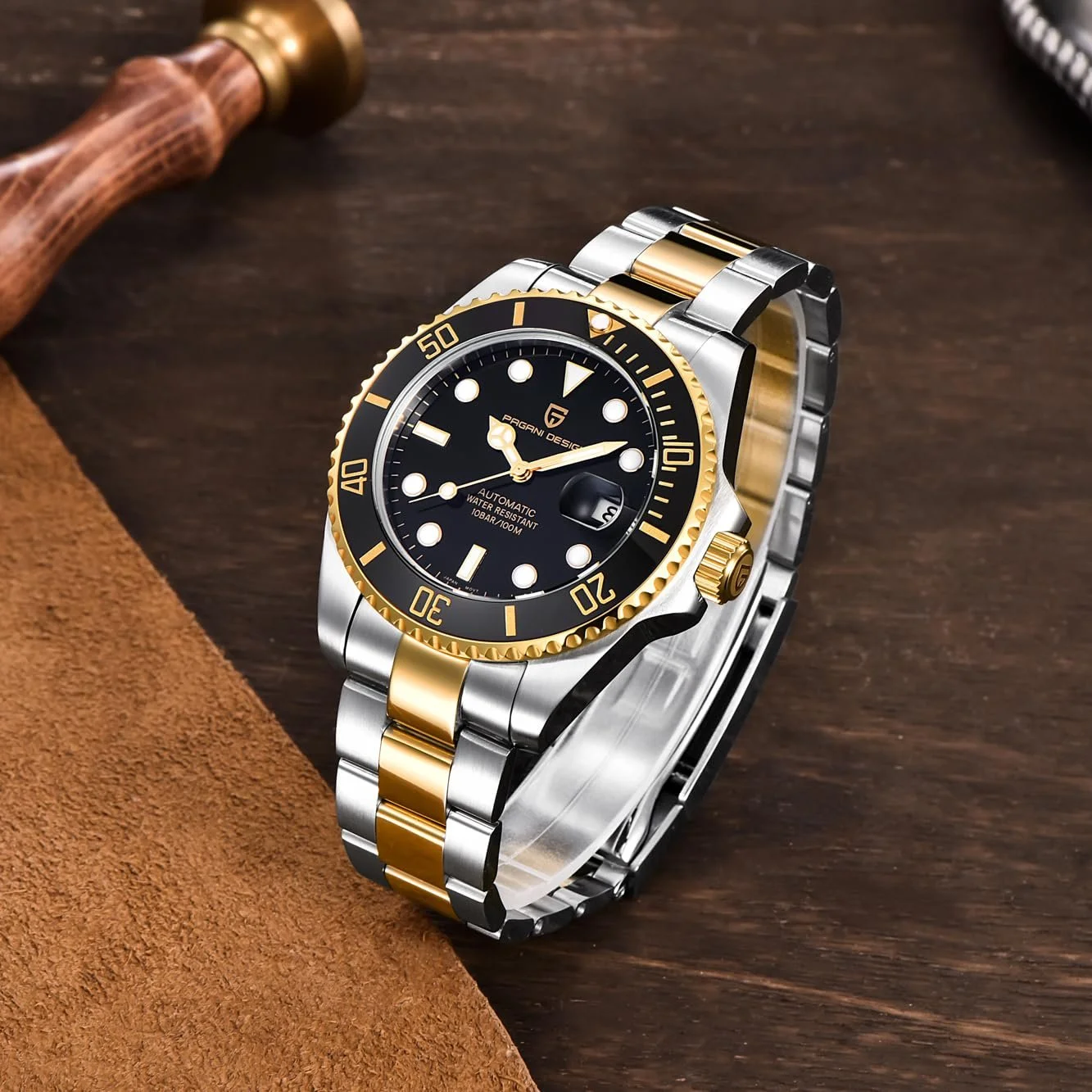 Автоматические часы Pagani Design 43 мм, механические наручные часы, 100 м водонепроницаемость, нержавеющая сталь, сапфировое стекло, механизм NH35, фото №5 Автоматические часы Pagani Design 43 мм, механические наручные часы, 100 м водонепроницаемость, нержавеющая сталь, сапфировое стекло, механизм NH35, фото №5