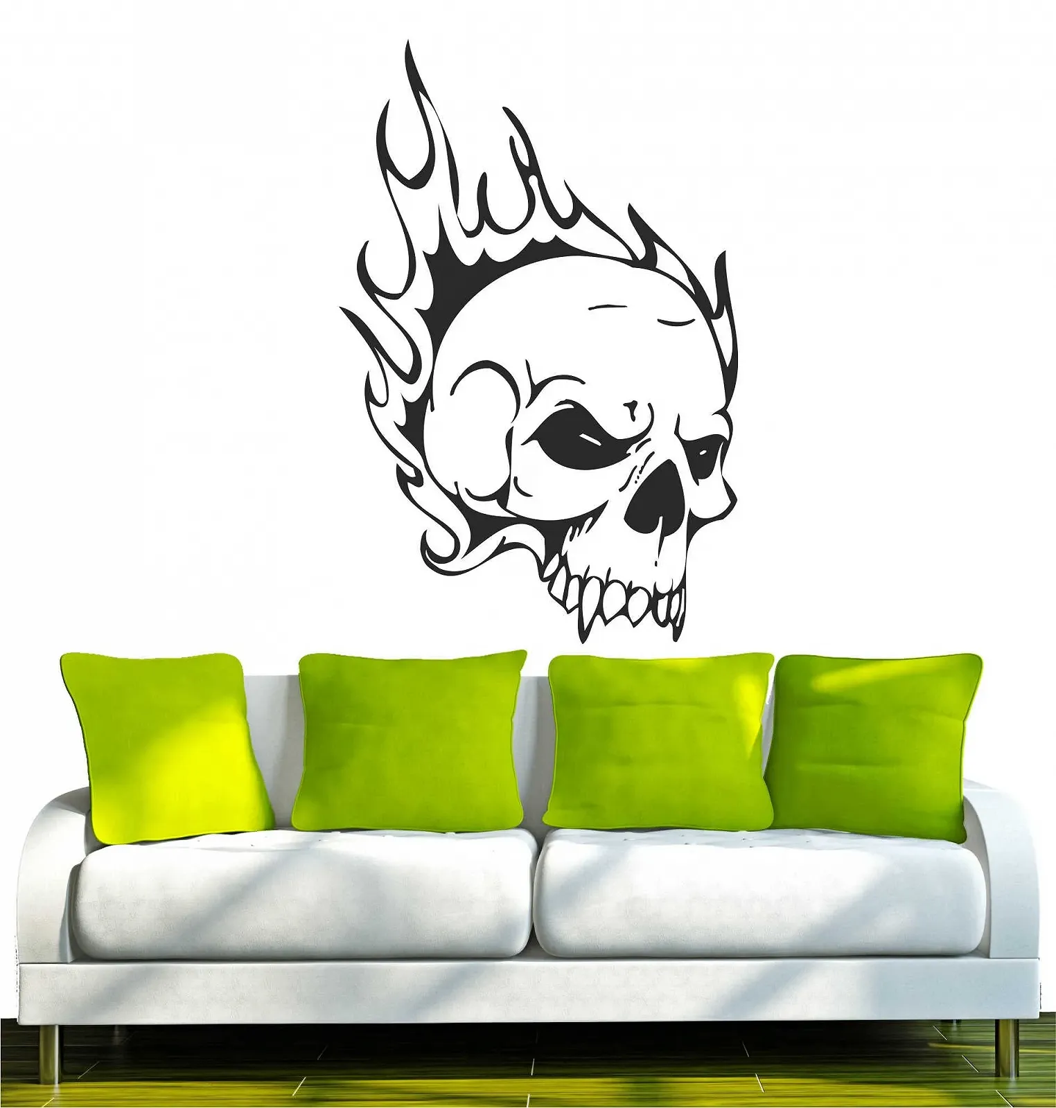 Наклейка на стену Indigos UG Skull Bone W355 120 x 79 см Black, фото №1