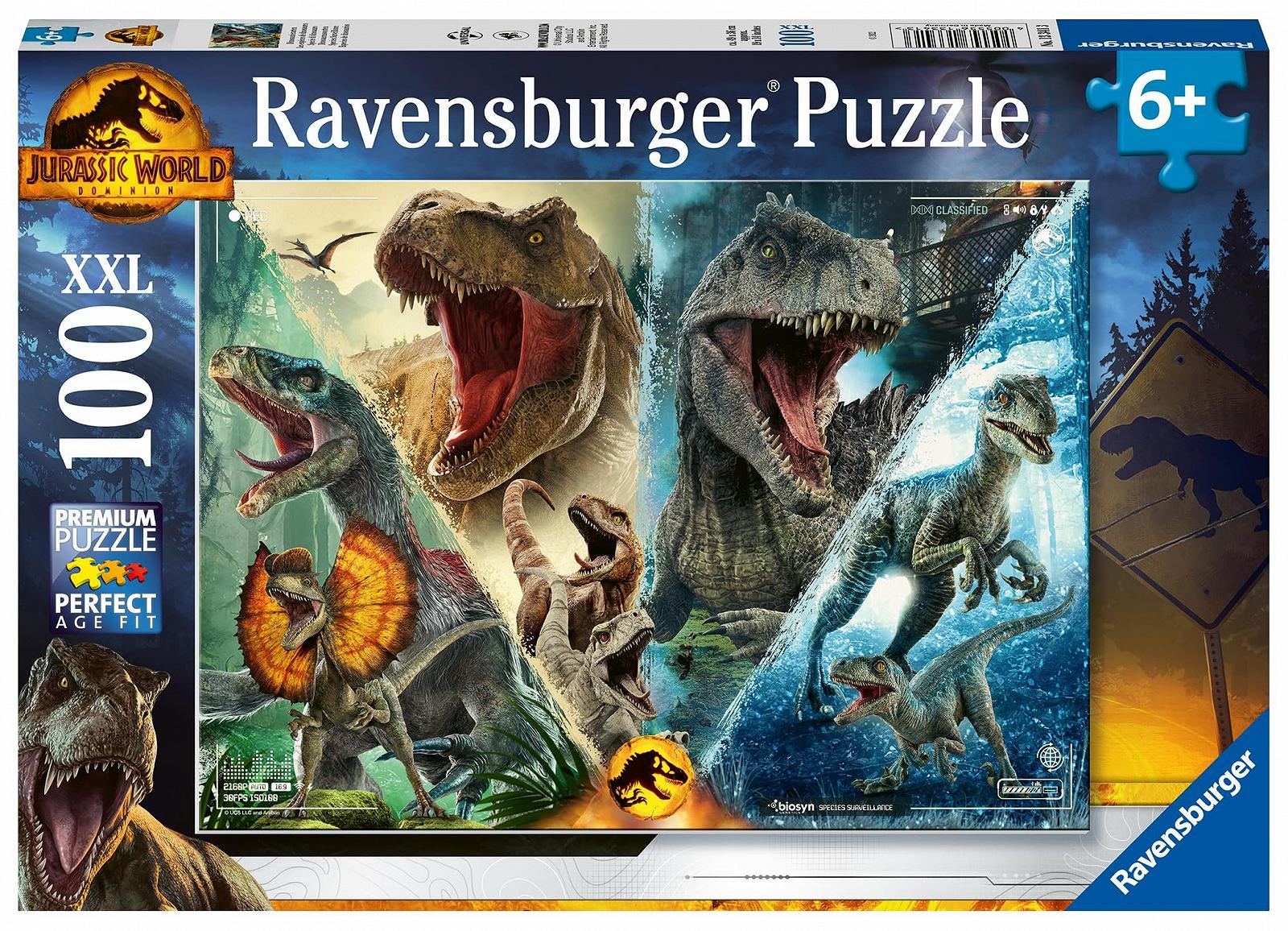 Пазл Ravensburger Jurassic World Dominion Виды динозавров 13341 100 деталей XXL, фото №1