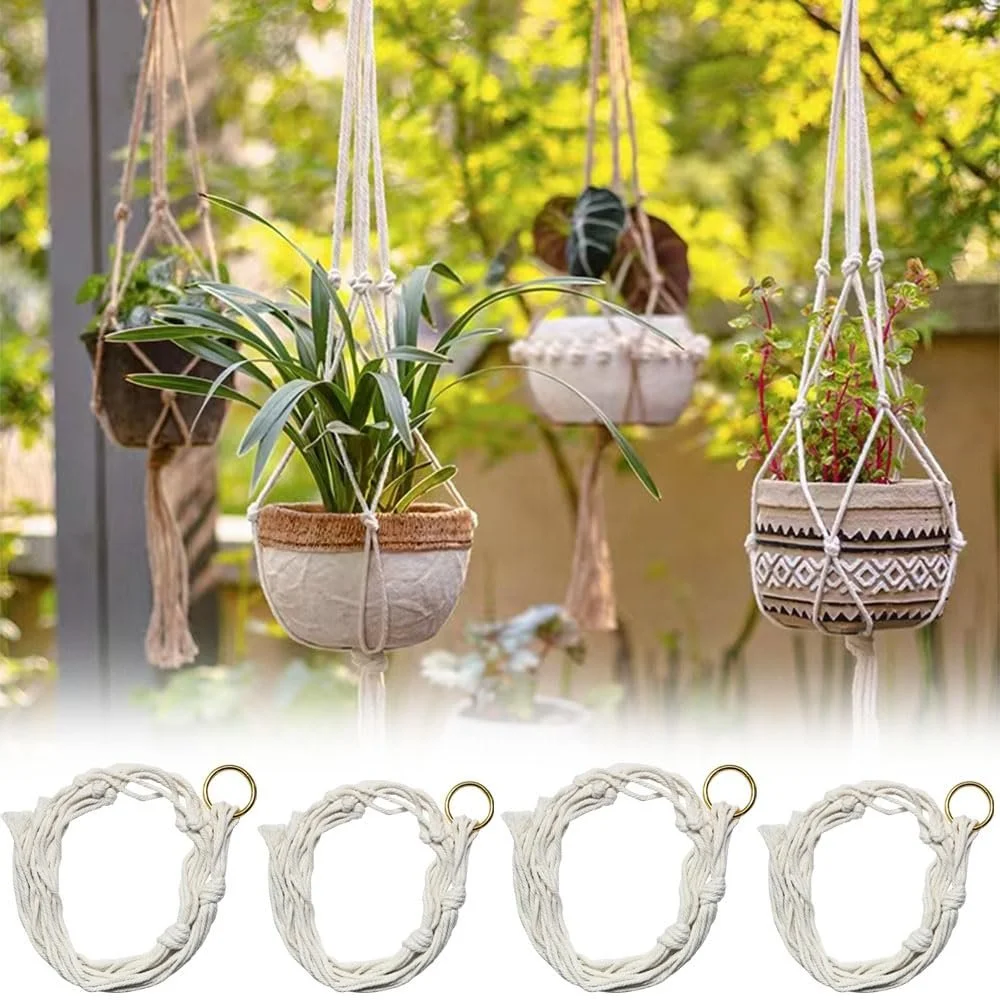 Підвіси для рослин Armo Набір 4 шт. Бавовняна мотузка 80 см x 100 см, фото №2