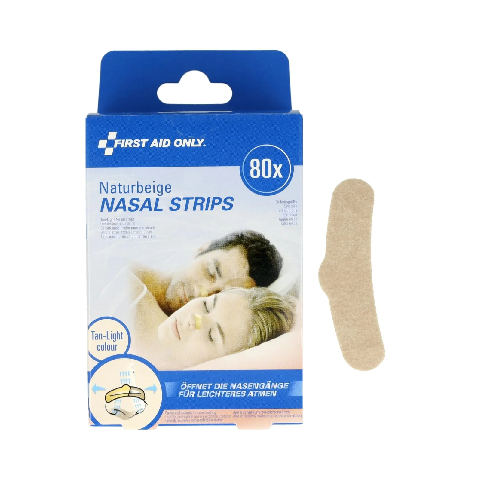 Смужки для носа First Aid Only Натуральний бежевий, 80 шт, розмір 61 x 19 мм, фото №1