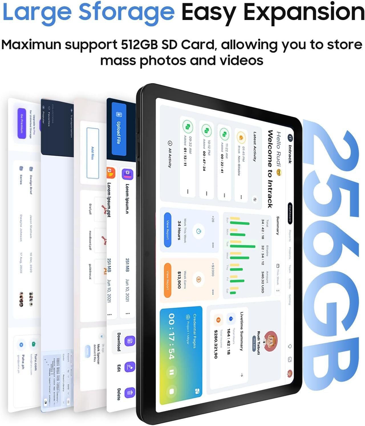 Планшет 10'' Nakalzz KT107 8/128Gb 8 ядер Android 15 6000 мАч Черный, фото №3