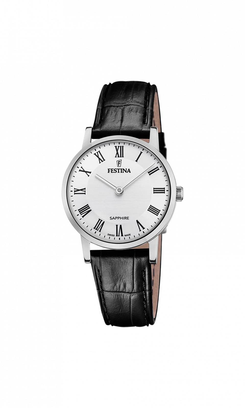 Женские аналоговые кварцевые часы Festina F20013/2, черный/серебристый, ремешок, фото №1