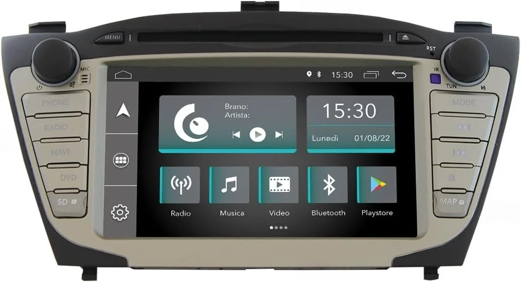 Штатная автомагнитола JFSound JF-137H5-XDC-1 для Hyundai IX35 / 7" / Сенсорная / 2/16Гб / Android 12 / Apple CarPlay / Android Auto / Bluetooth / WI-FI / GPS / USB / DAB+, фото №1