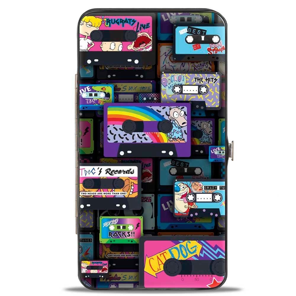 Кошелек Buckle-Down Hinge - Nick 90's Rewind Mash Up Cassette Tapes Collage Черный, разноцветный, фото №1