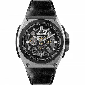 Мужские Автоматические Часы Ingersoll The Motion I11702B с Кожаным Ремешком, Диаметр Корпуса 50 мм, Черный - Фото 1