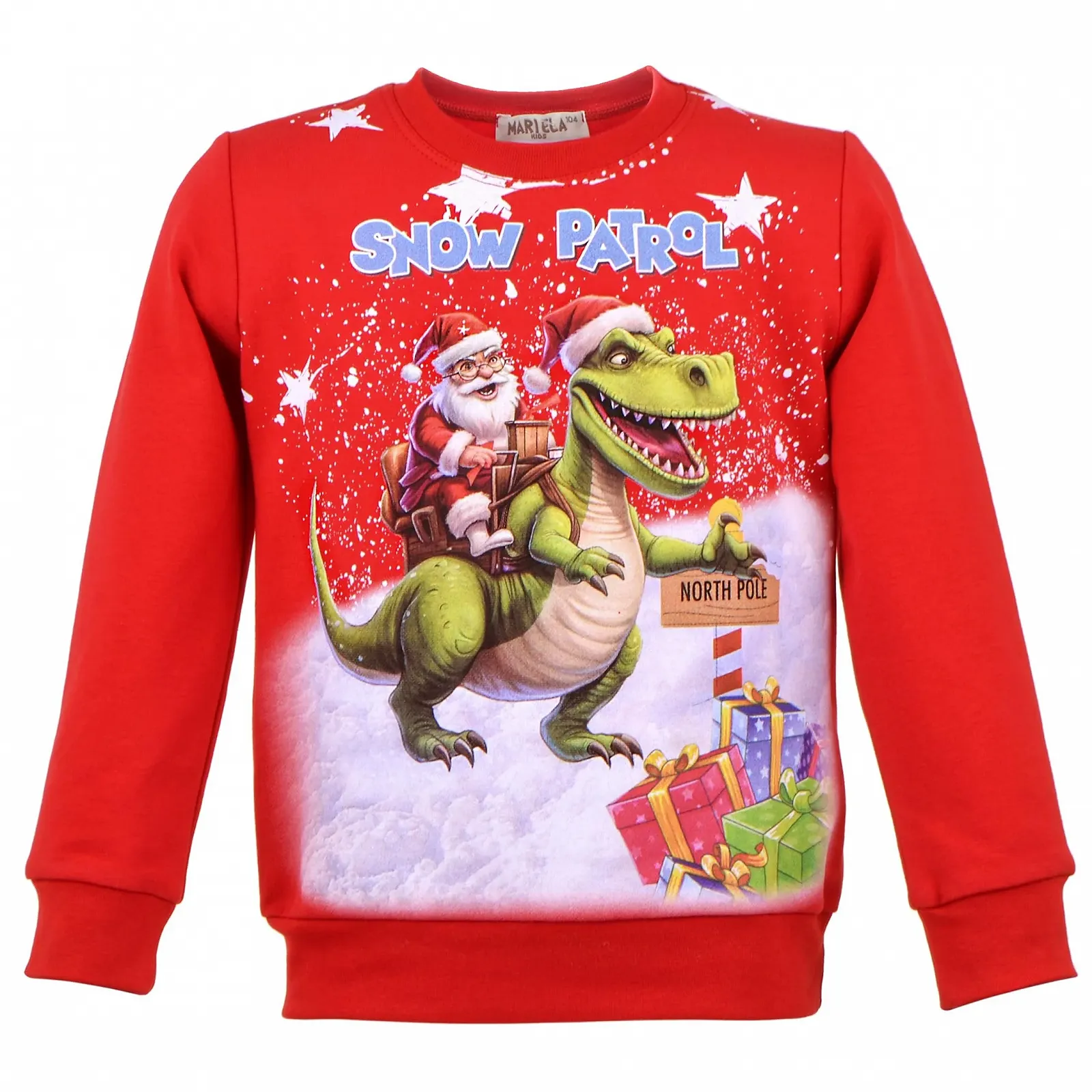 MARIELA KIDS Детский рождественский джемпер | Толстовка для мальчиков/девочек | Зимний джемпер Свитер Рудольф | Хлопок | Рождественская рубашка | Детский джемпер, фото №1