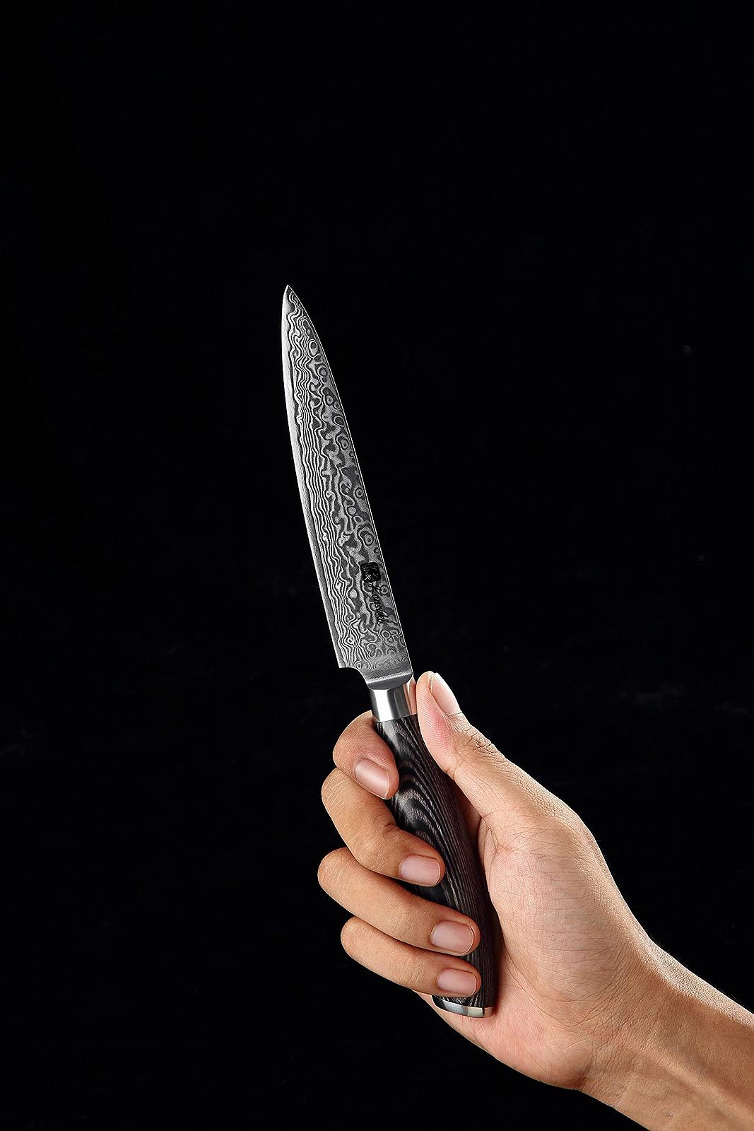 Набір ножів Kensaki Kuro Series KEN-113, 3 шт, дамаська сталь, японський стиль, фото №10