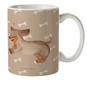 Детская Кружка Mr. & Mrs. Panda Собака Такса Подарочная Дорожная Кружка Пластиковая Чашка Собаки Дизайн Собаки Четвероногий Собака Такса Чашка для питья Домашнее животное - Фото 1