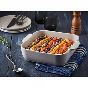 Форма для запекания Peugeot Appolia 60169 квадратная керамическая экрю / белая 7.2 x 28 x 28 см 2 л synthetic.ua - Фото 1