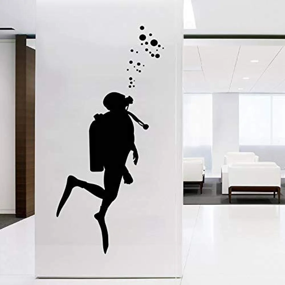 Наклейка на стіну Fire Scuba Diver вінілова 103 x 42 см, фото №3