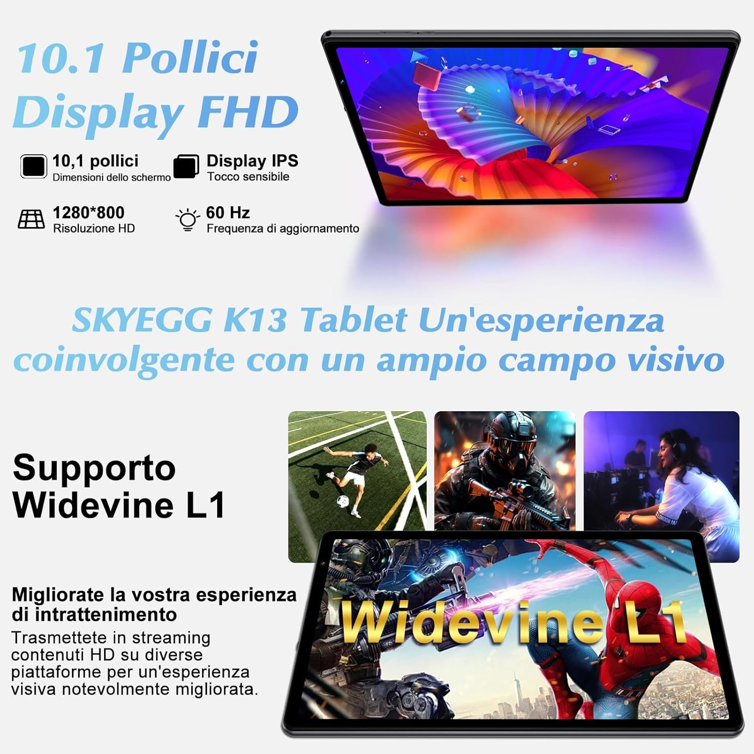 Планшет 10.1" SKYEGG K13 6+14/128Gb 8 ядер Android 14 6000 mAh Серый, фото №5