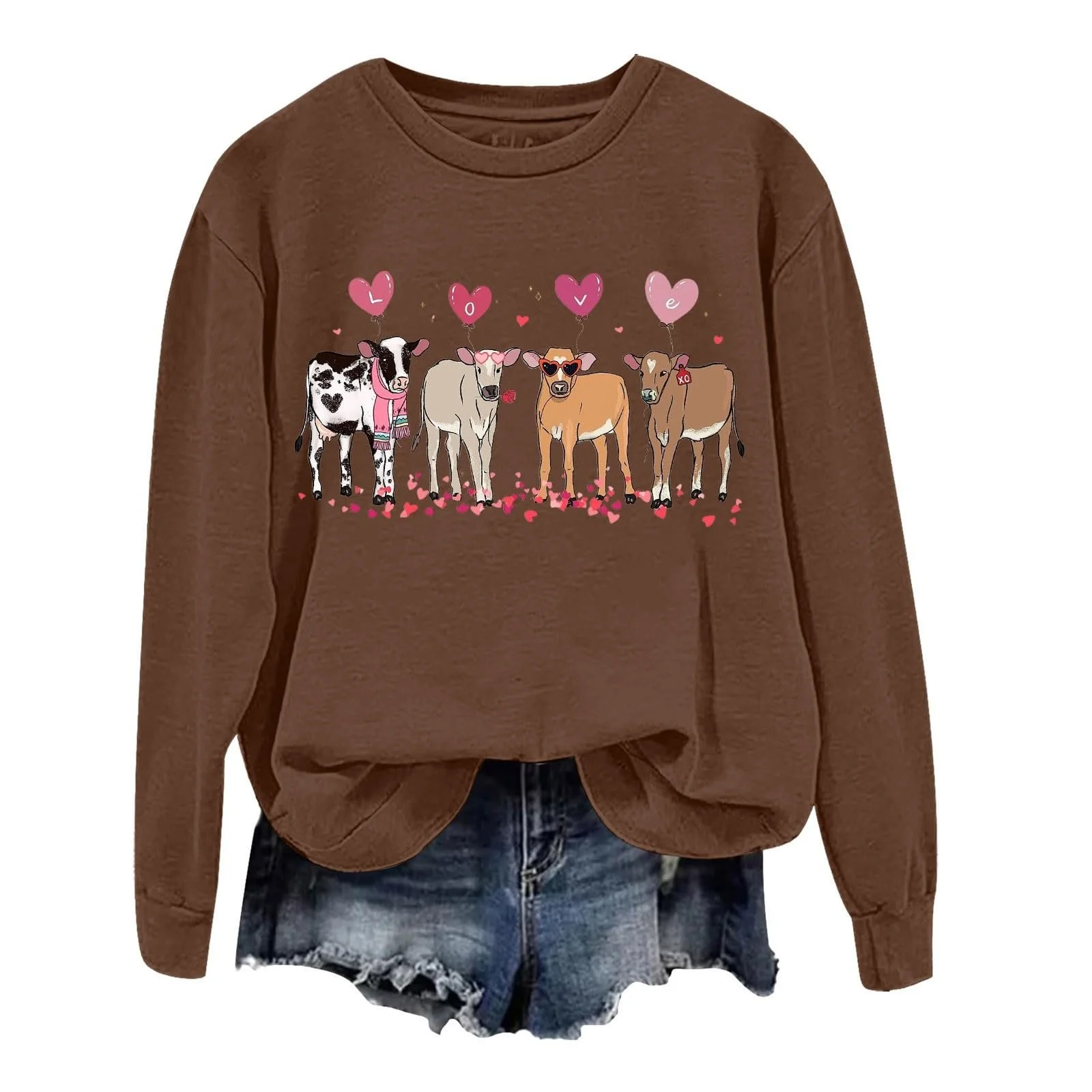 Женская Толстовка Vhersily с Леопардовым Принтом, Длинным Рукавом, в Клетку, Однотонная, Модная Подростковая Блуза, фото №1