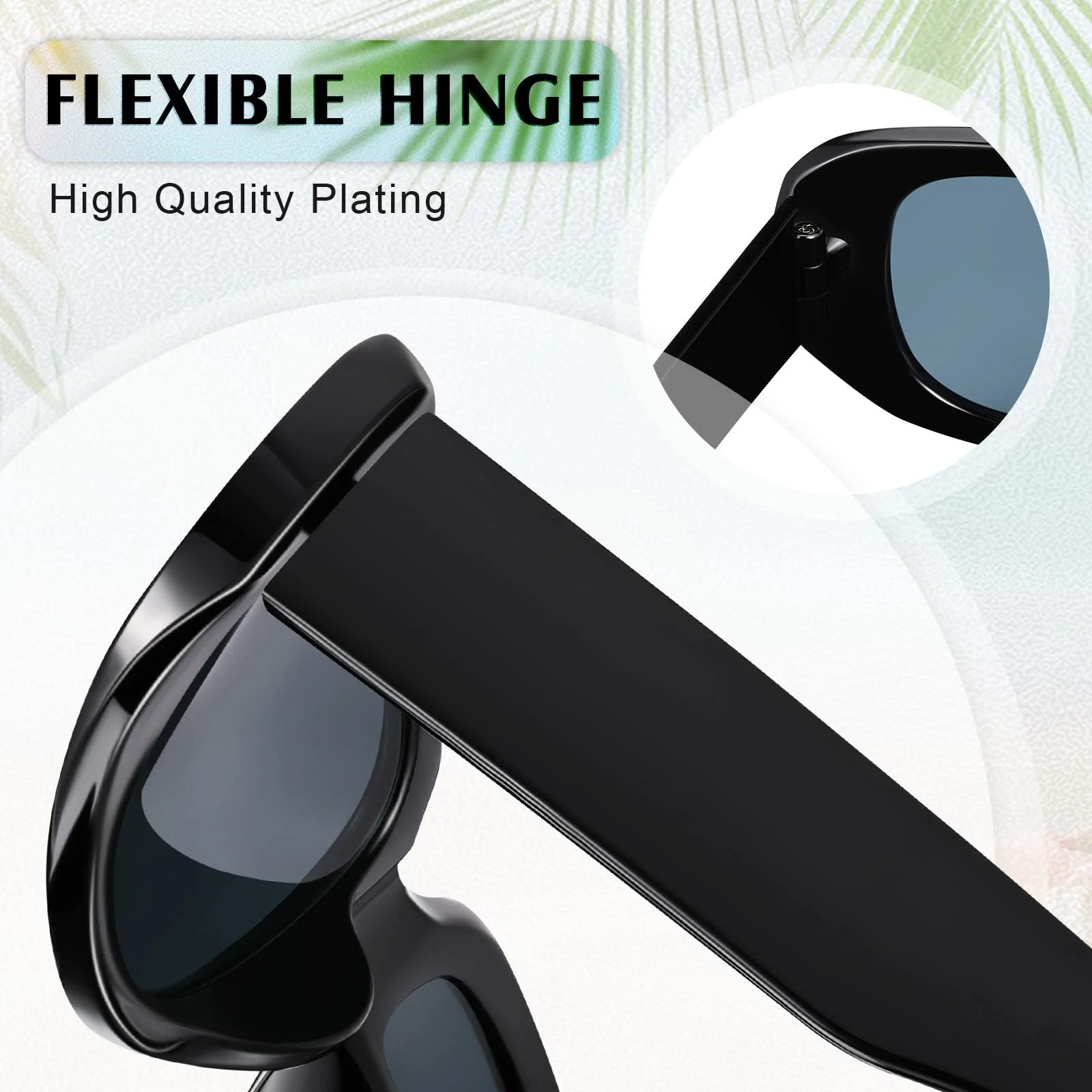 Сонцезахисні окуляри Fiada Вінтажні прямокутні Набір з 4 White, brown, black, leopard, фото №3