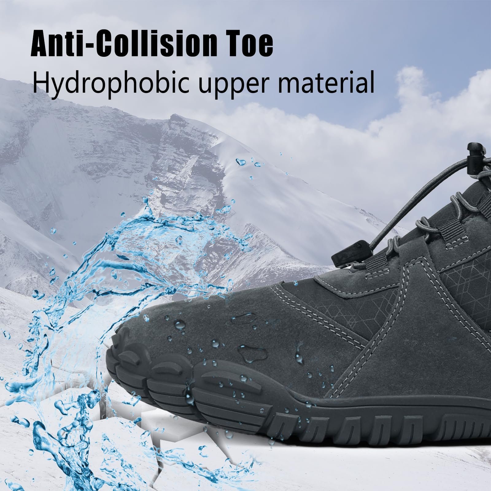 Зимові черевики AONETIGER Barfußschuhe для чоловіків та жінок, утеплені, снігові, зручні, легкі, водонепроникні, для активного відпочинку, бавовняні, фото №5