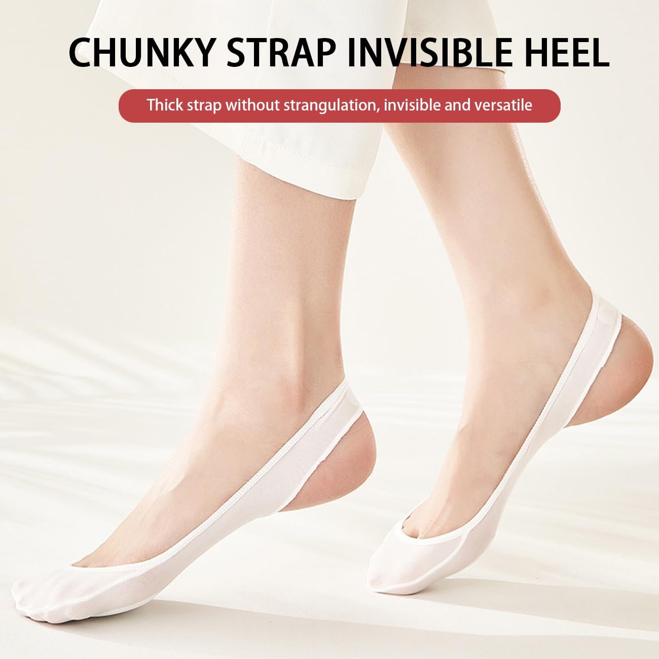 9 пар невидимых дышащих носков-невидимок, полуносков, невидимых нескользящих шелковых носков, нескользящих носков до щиколотки для лоферов и туфель на высоких каблуках, фото №7
