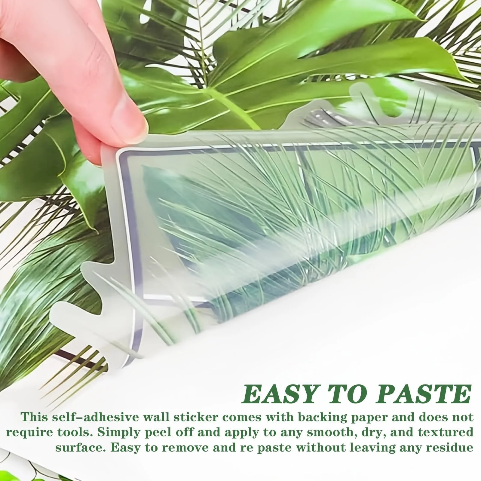 3D Наклейка на стіну Рослини 2 шт. 6 дизайнів Зелена Самоклейна, фото №3