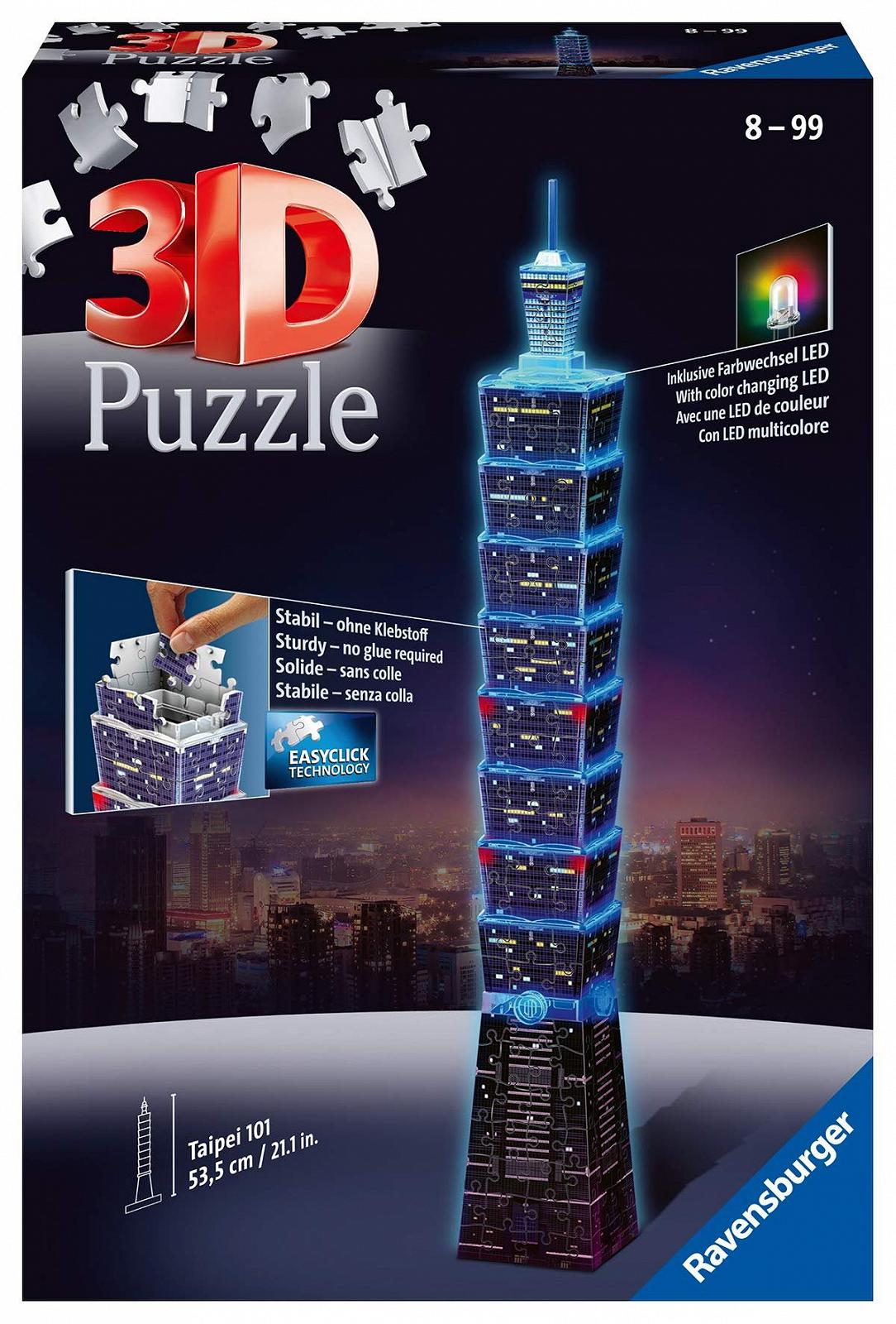 3D-пазл Ravensburger 11149 Taipei 101 at Night 234 элемента с LED-подсветкой, фото №1