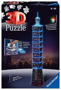 3D-пазл Ravensburger 11149 Taipei 101 at Night 234 элемента с LED-подсветкой - Фото 1