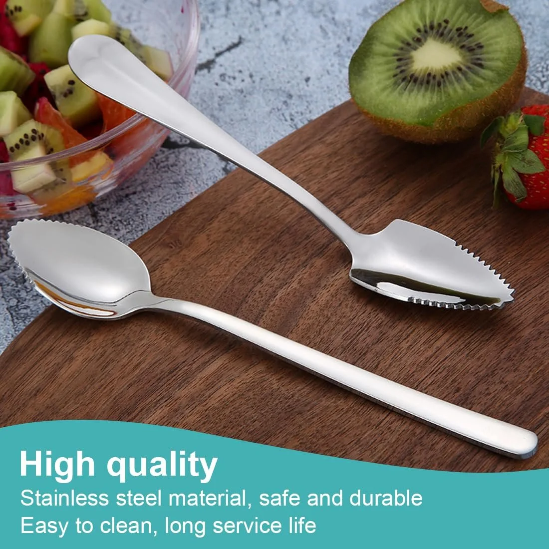 Набір з 3 предметів: ложка для грейпфрута і ніж з нержавіючої сталі, фото №3 Набір з 3 предметів: ложка для грейпфрута і ніж з нержавіючої сталі, фото №3