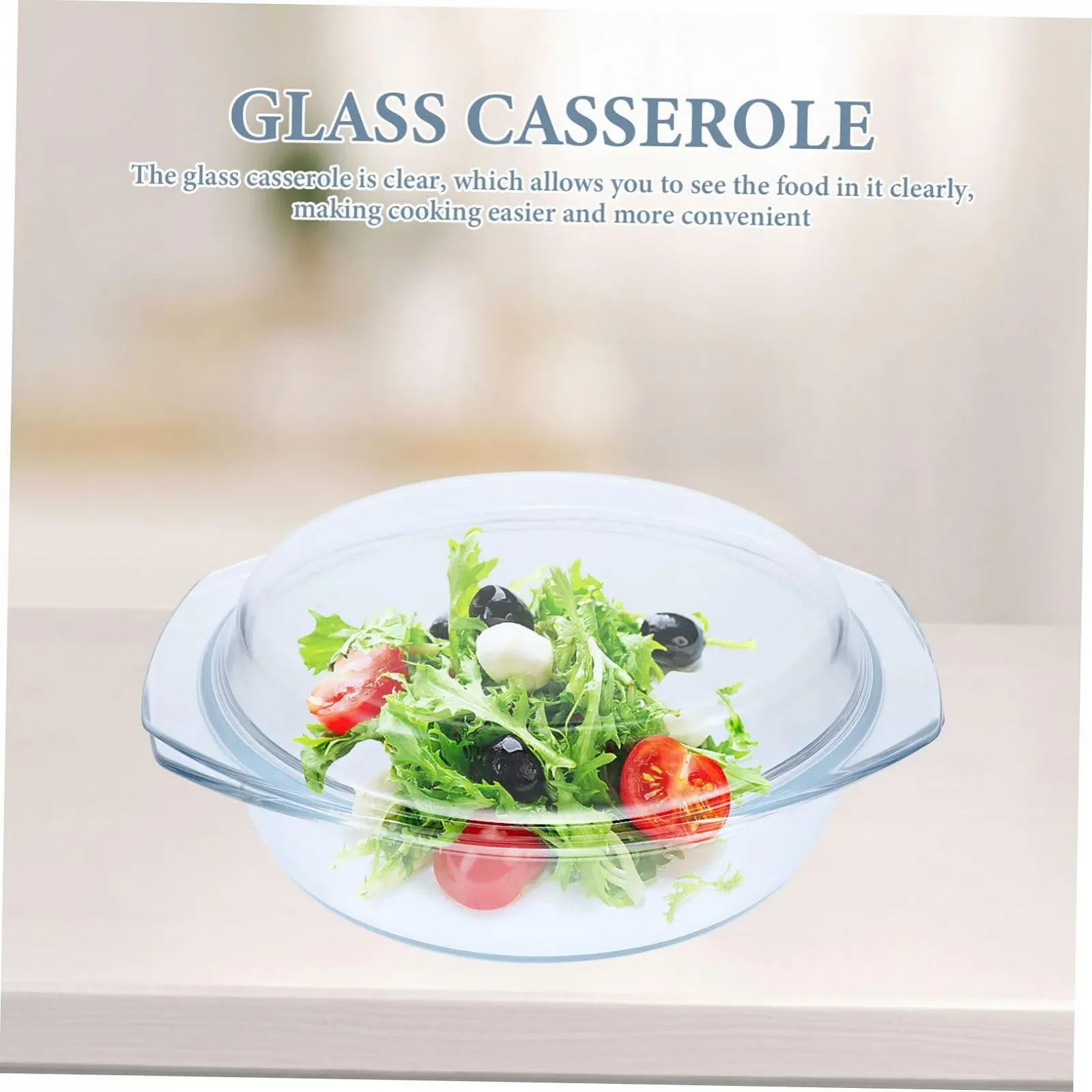 Форма для запекания NOLITOY с крышкой стеклянная круглая для микроволновой печи, фото №8