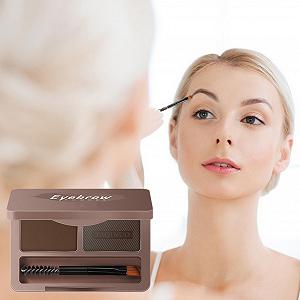 Пудра для бровей Rianpesn Waterproof Powder 2 цвета с кистью, зеркалом в футляре для путешествий для сумочки synthetic.ua - Фото 1