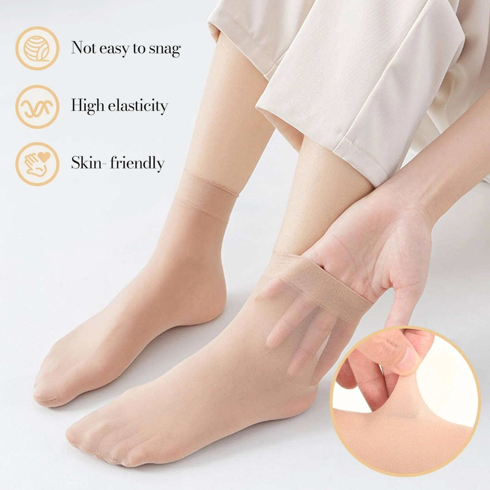 12 пар прозорих жіночих нейлонових тонких шкарпеток, фото №3 12 пар прозорих жіночих нейлонових тонких шкарпеток, фото №3