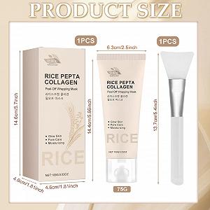 Маска-плівка для обличчя Rice Pepta Collagen, нічна маска з колагеном, глибоке зволоження, підвищення пружності шкіри synthetic.ua - Фото 1