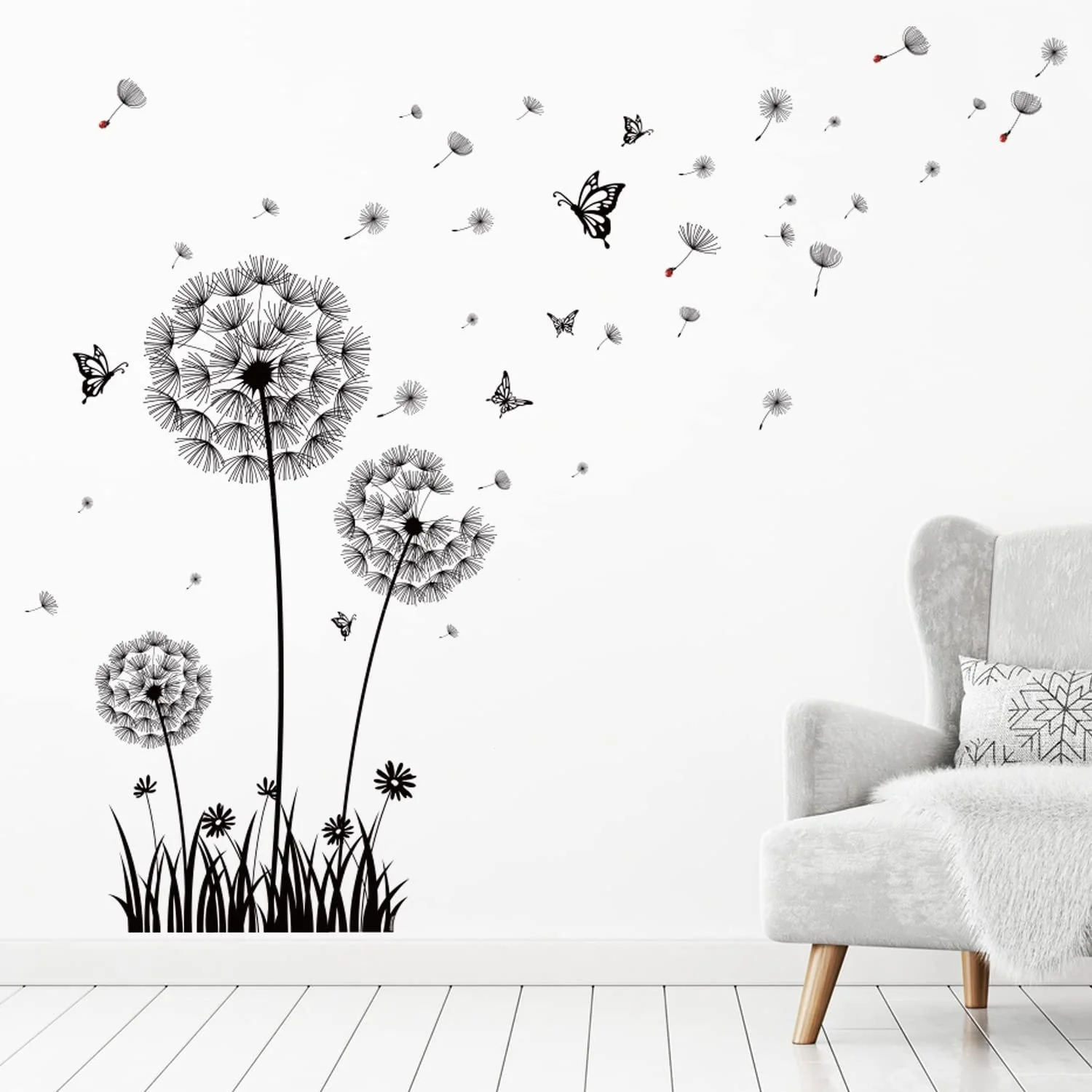 Наклейка на стіну BASHOM BS-105 Рожеві квіти та цитати, фото №3