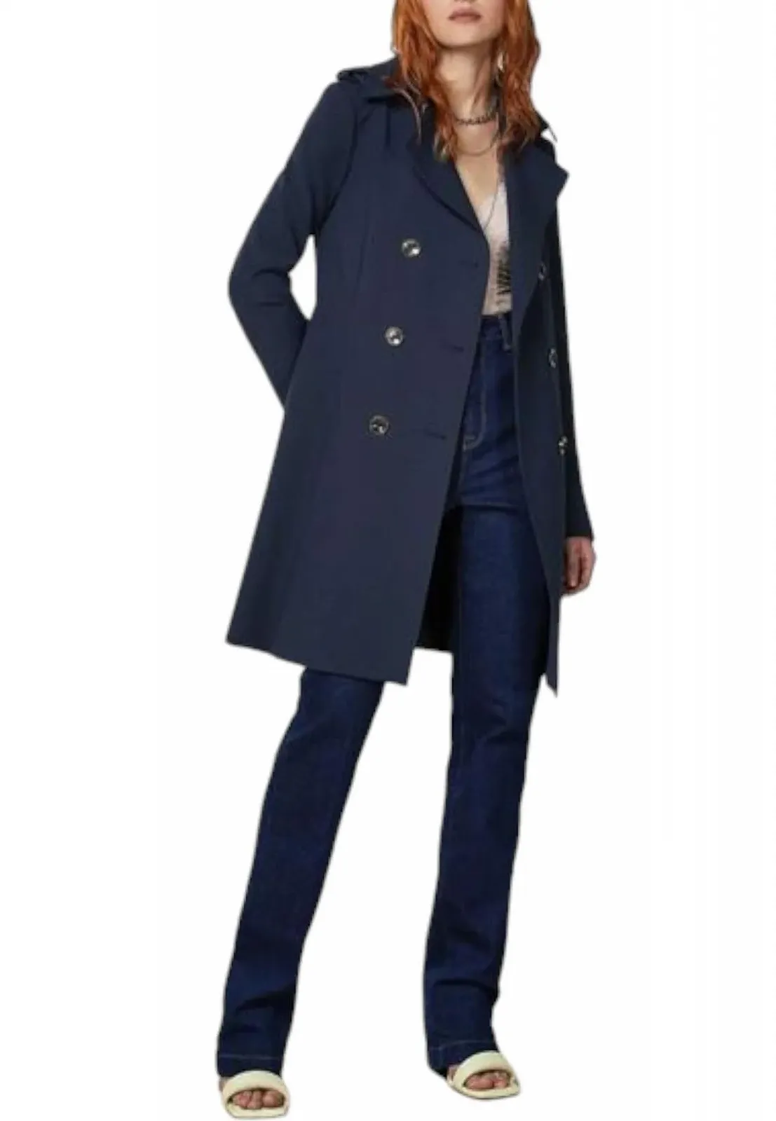 Тренч Patrizia Pepe CO0188 A2AW C789 Синій, фото №4 Тренч Patrizia Pepe CO0188 A2AW C789 Синій, фото №4