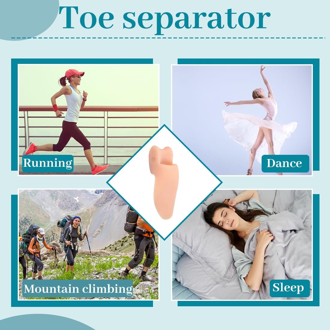 Роздільник для пальців ніг для корекції Hallux Valgus, 4 пари, універсальний, для чоловіків і жінок, фото №6 Роздільник для пальців ніг для корекції Hallux Valgus, 4 пари, універсальний, для чоловіків і жінок, фото №6