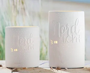 Настільна лампа GILDE 32315 Декоративна Північне сяйво Морська з маяком Порцелянова E14 макс. 40 Вт 20.5 см Біла synthetic.ua - Фото 1