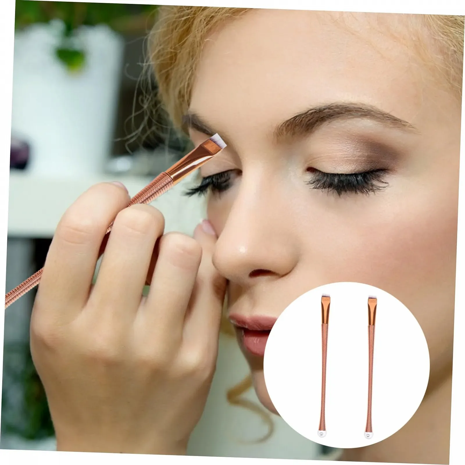 Пензлі DOITOOL для підводки очей, скошений, для макіяжу, креативний, тонкий, кутовий, пластиковий, плоский, фото №3