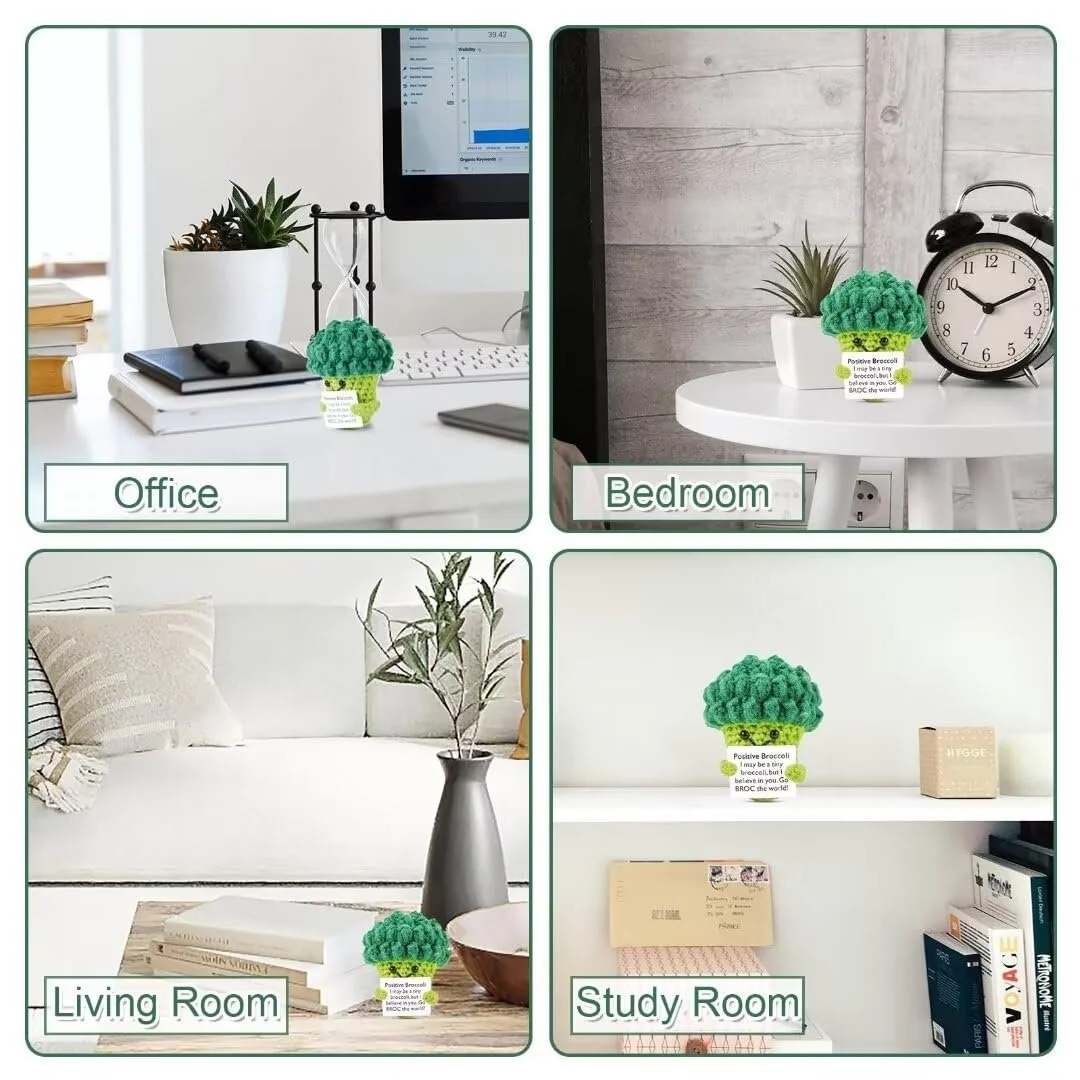 Игрушка XIHIRCD Positive Broccoli Вязаная Брокколи с Вдохновляющей Открыткой, фото №6 Игрушка XIHIRCD Positive Broccoli Вязаная Брокколи с Вдохновляющей Открыткой, фото №6