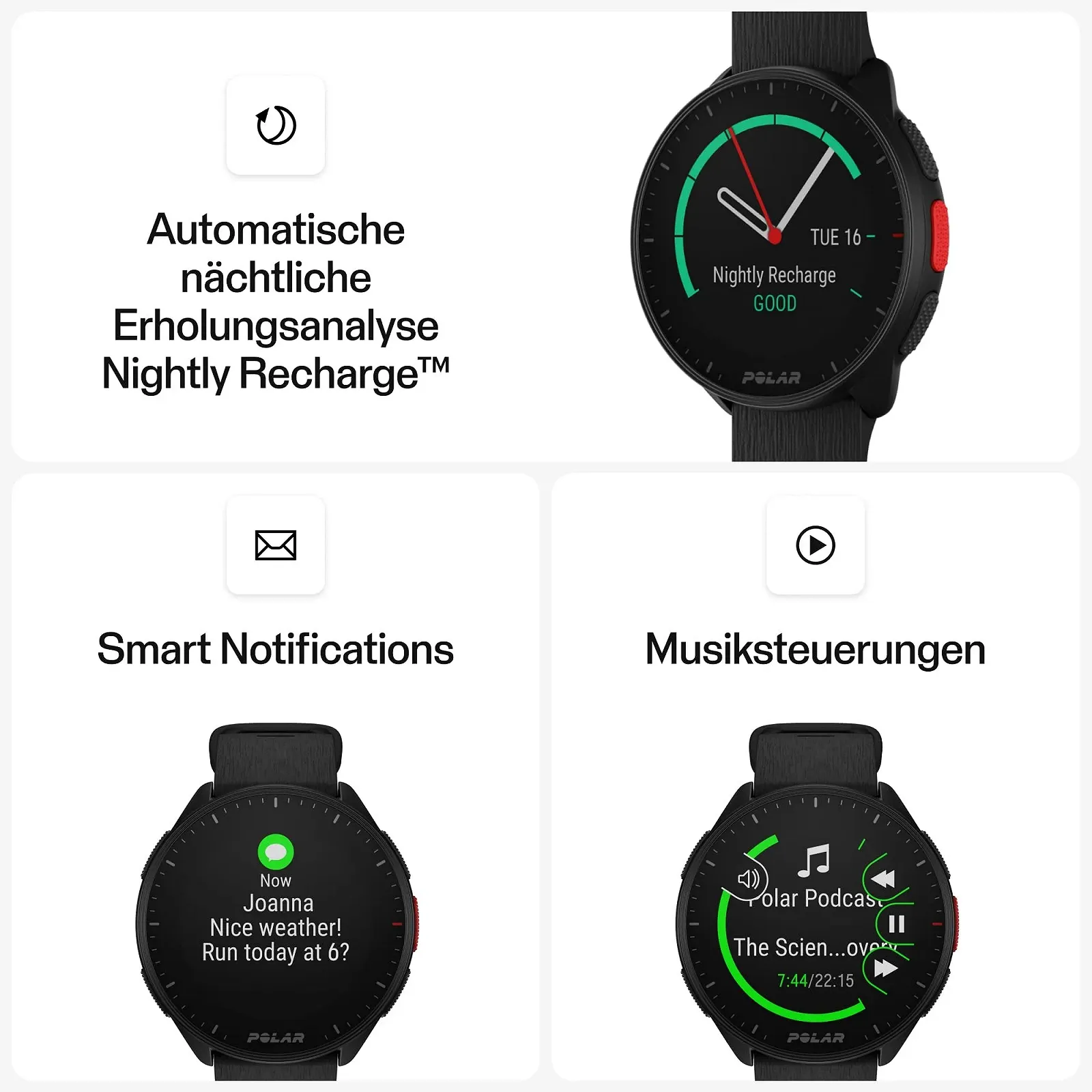 GPS Часы для бега Polar Pacer - Быстрый процессор - Ультралегкий - Яркий дисплей - Удобные кнопки - Персонализированная программа тренировок и функции восстановления - Пульсометр - Управление музыкой, фото №6 GPS Часы для бега Polar Pacer - Быстрый процессор - Ультралегкий - Яркий дисплей - Удобные кнопки - Персонализированная программа тренировок и функции восстановления - Пульсометр - Управление музыкой, фото №6