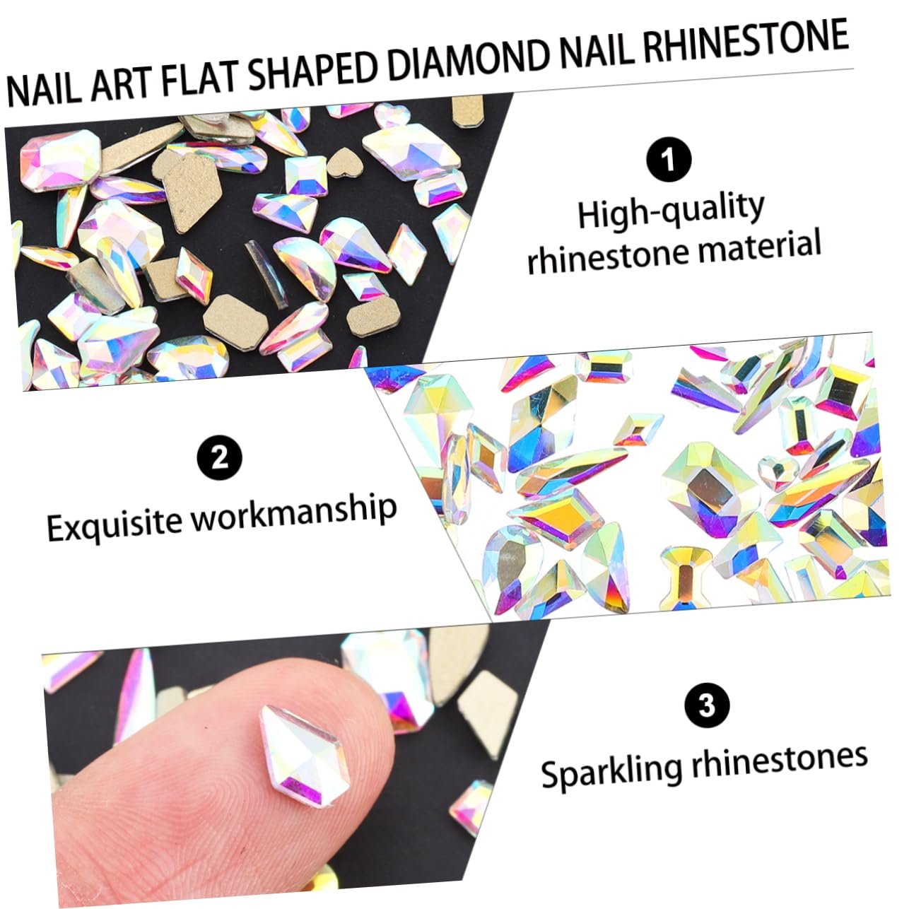 Аксесуари для нігтів FOMIYES стрази, дорогоцінні камені, інструменти для алмазного живопису, кристали 3D Flash, фото №8