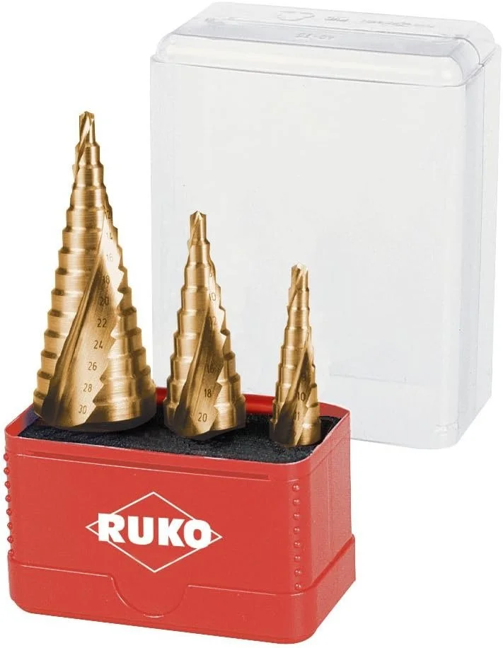 Набір ступінчастих свердел по металу Ruko A101032T Золотистий, фото №1