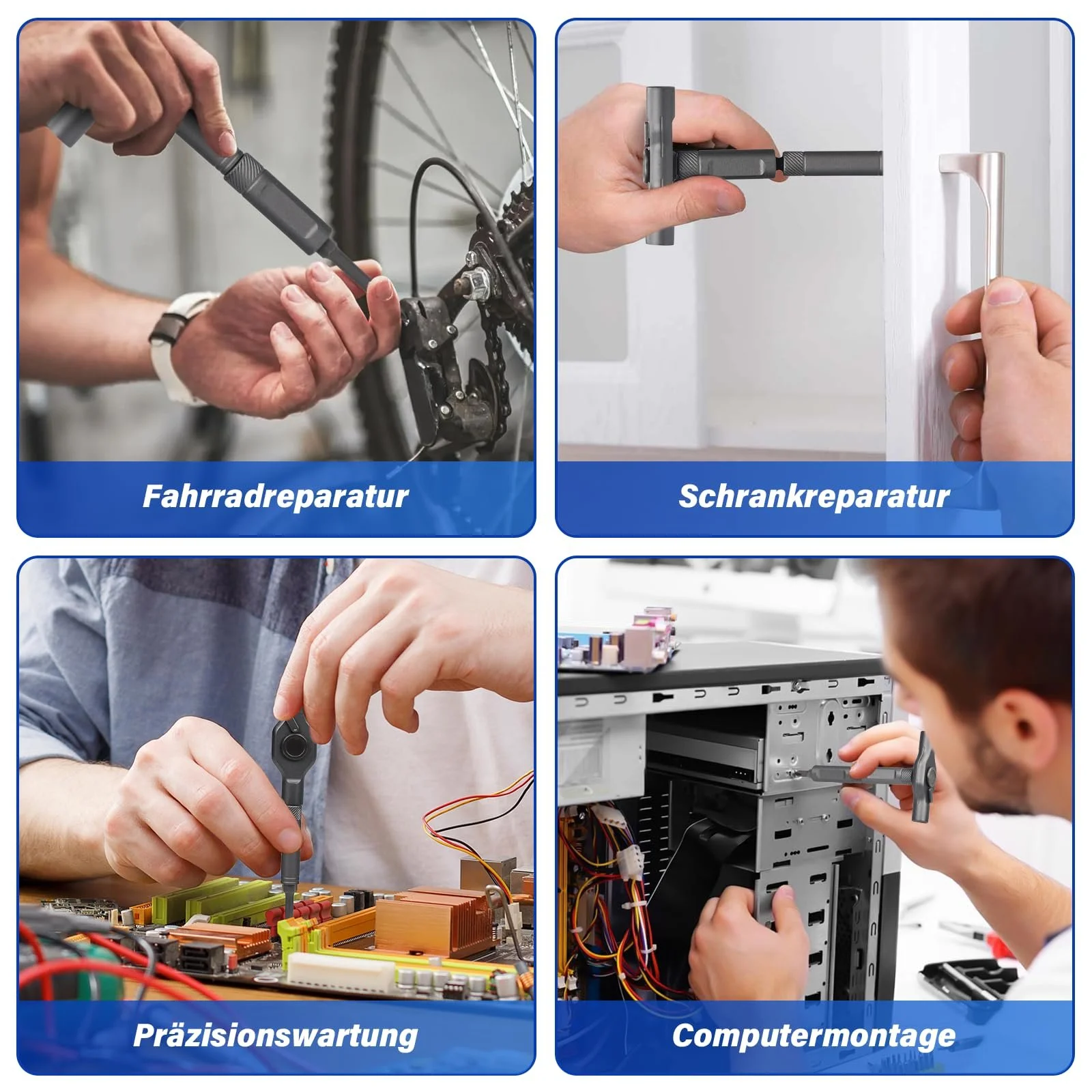 Набір магнітних викруток 42 в 1 з реверсивною T-подібною ручкою та бітами S2, фото №6