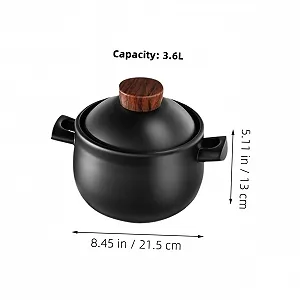 Кастрюля для тушения LIFKOME керамическая термостойкая с крышкой для газовой плиты synthetic.ua - Фото 1